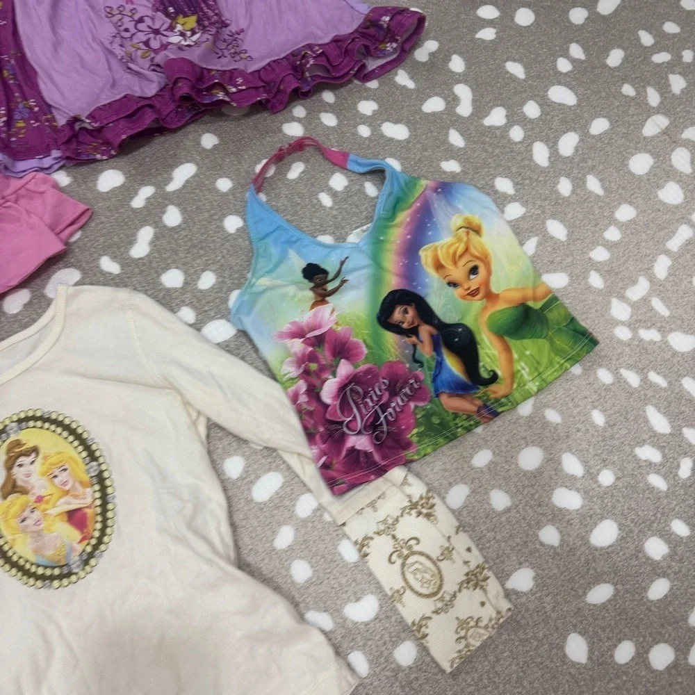 Vintage y2k Disney Store princesses fairies tinkerbell ariel tee girls dress top